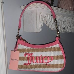 🔥LOWEST$🆕- Juicy Couture NATURAL/ WHITE/ PINK LEMONADE JUICY GELATO Shoulder Bag